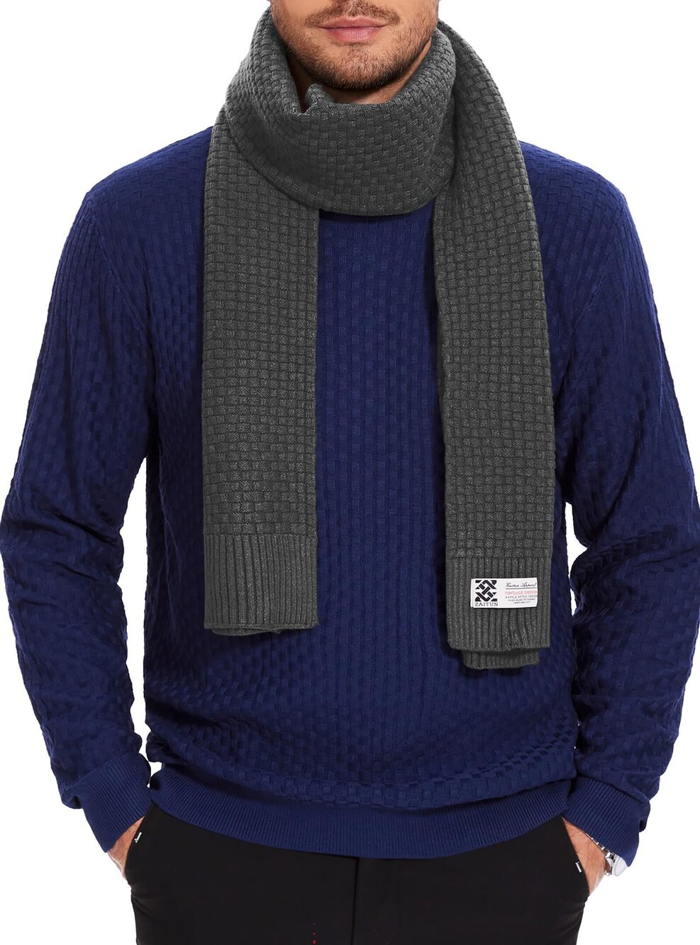 8720 Winter Scarf Soft Warm Waffle knitted Classic Fashion Cold Weather